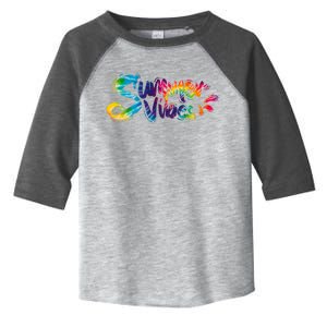 Summer Vibes Tie Dye Rainbow Toddler Fine Jersey T-Shirt