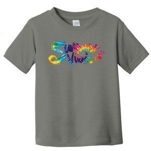 Summer Vibes Tie Dye Rainbow Toddler T-Shirt