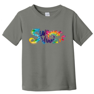 Summer Vibes Tie Dye Rainbow Toddler T-Shirt