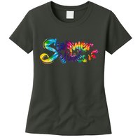 Summer Vibes Tie Dye Rainbow Womens T-Shirt