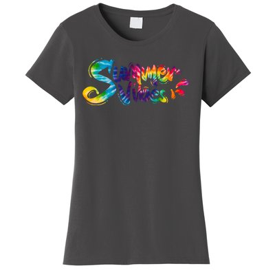 Summer Vibes Tie Dye Rainbow Women's T-Shirt