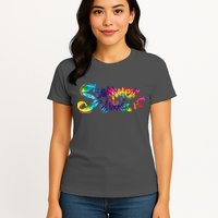 Summer Vibes Tie Dye Rainbow Womens T-Shirt