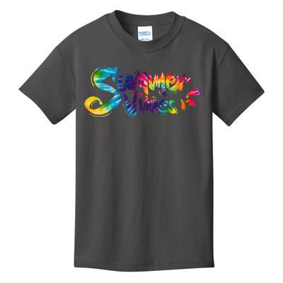 Summer Vibes Tie Dye Rainbow Kids T-Shirt