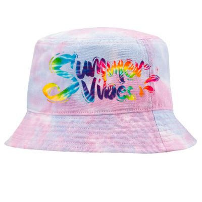 Summer Vibes Tie Dye Rainbow Tie-Dyed Bucket Hat