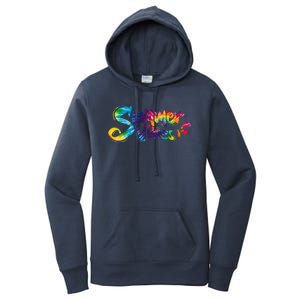 Summer Vibes Tie Dye Rainbow Women's Pullover Hoodie