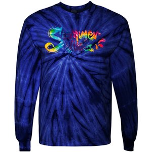 Summer Vibes Tie Dye Rainbow Tie-Dye Long Sleeve Shirt