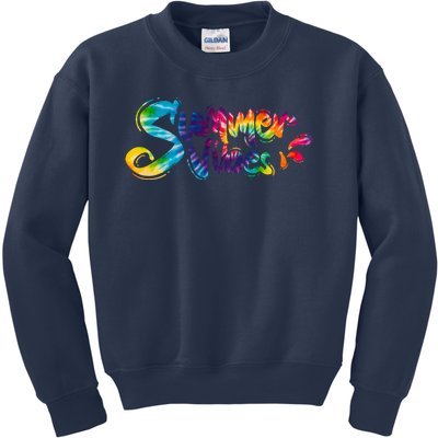 Summer Vibes Tie Dye Rainbow Kids Sweatshirt