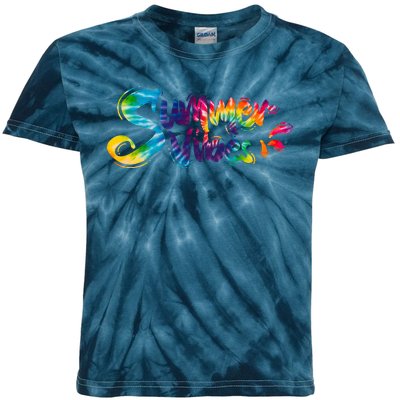 Summer Vibes Tie Dye Rainbow Kids Tie-Dye T-Shirt