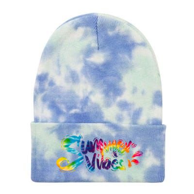 Summer Vibes Tie Dye Rainbow Tie Dye 12in Knit Beanie