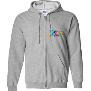 Summer Vibes Tie Dye Rainbow Full Zip Hoodie