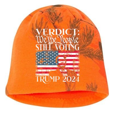 Still Voting Trump 2024 Verdict We The People Trump Felon Kati - Camo Knit Beanie