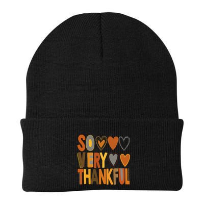 So Very Thankful Fall Vibes Autumn Heart Thanksgiving Outfit Gift Beanie