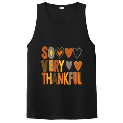 So Very Thankful Fall Vibes Autumn Heart Thanksgiving Outfit Gift PosiCharge Competitor Tank