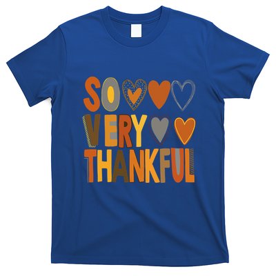 So Very Thankful Fall Vibes Autumn Heart Thanksgiving Outfit Gift T-Shirt