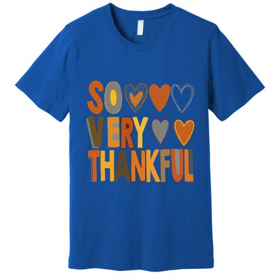 So Very Thankful Fall Vibes Autumn Heart Thanksgiving Outfit Gift Premium T-Shirt