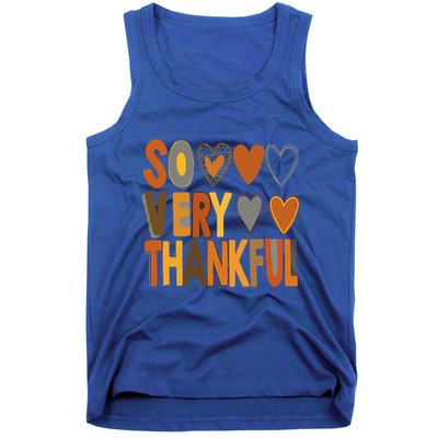 So Very Thankful Fall Vibes Autumn Heart Thanksgiving Outfit Gift Tank Top