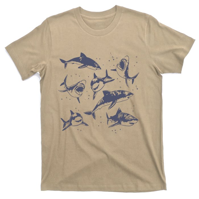 Sharks Vintage Tattoo Style T-Shirt