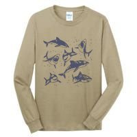 Sharks Vintage Tattoo Style Tall Long Sleeve T-Shirt