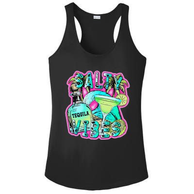 Salty Vibes Tequila Margarita Summer Drinking Beach Party Ladies PosiCharge Competitor Racerback Tank