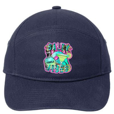Salty Vibes Tequila Margarita Summer Drinking Beach Party 7-Panel Snapback Hat
