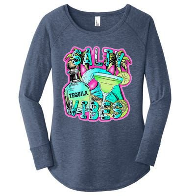 Salty Vibes Tequila Margarita Summer Drinking Beach Party Women's Perfect Tri Tunic Long Sleeve Shirt