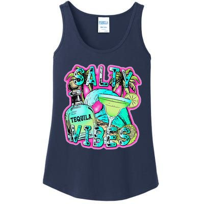 Salty Vibes Tequila Margarita Summer Drinking Beach Party Ladies Essential Tank