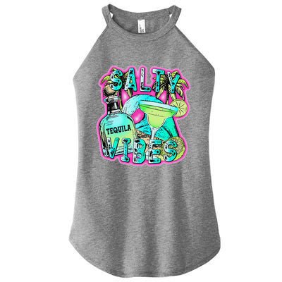 Salty Vibes Tequila Margarita Summer Drinking Beach Party Women's Perfect Tri Rocker Tank