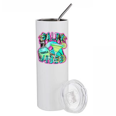 Salty Vibes Tequila Margarita Summer Drinking Beach Party Stainless Steel Tumbler