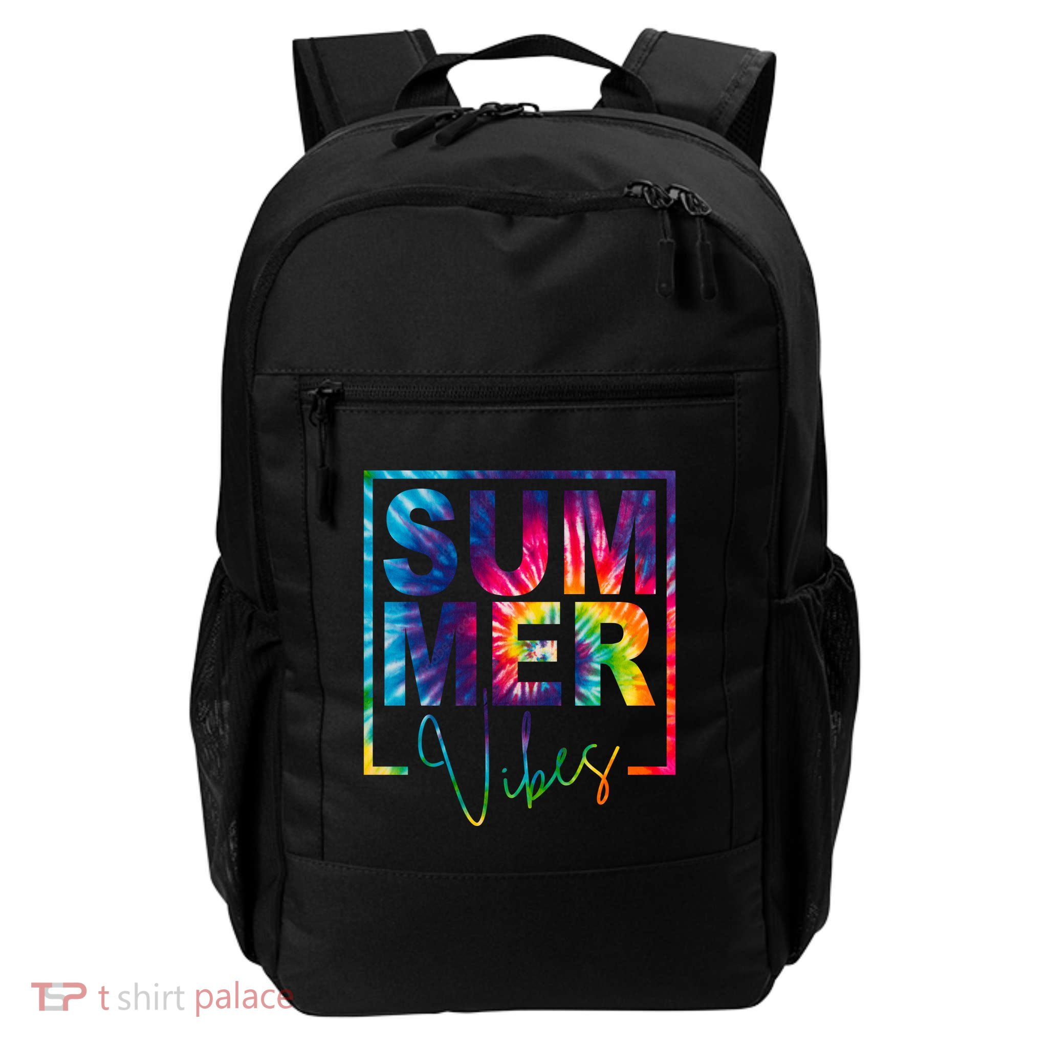 Summer Vibes Tie Dye Vacation Gift Daily Commute Backpack