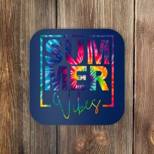 Summer Vibes Tie Dye Vacation Gift Coaster