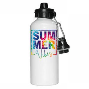 Summer Vibes Tie Dye Vacation Gift Aluminum Water Bottle