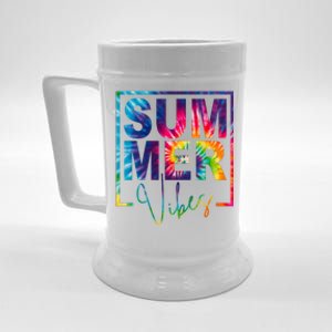 Summer Vibes Tie Dye Vacation Gift Beer Stein