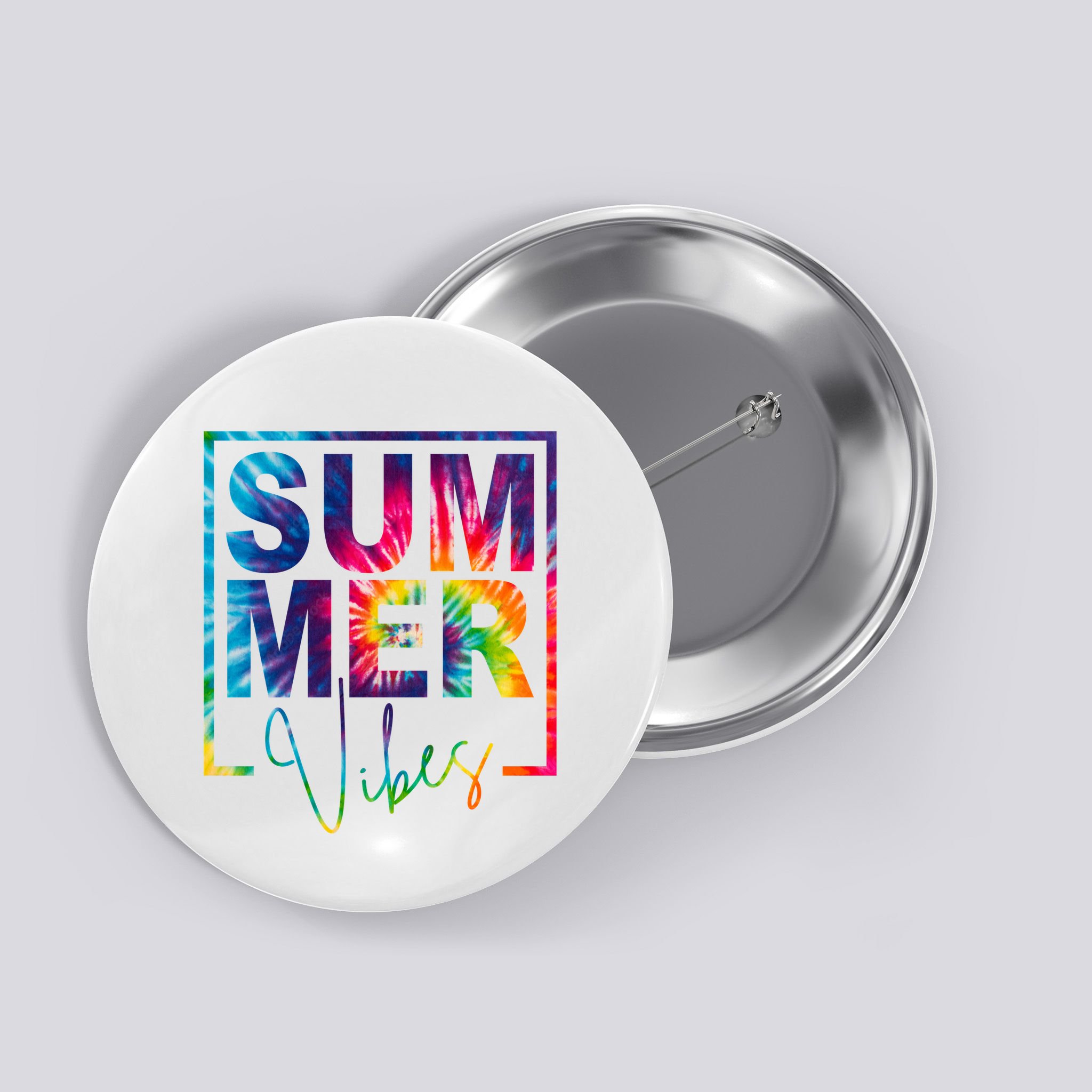 Summer Vibes Tie Dye Vacation Gift Button