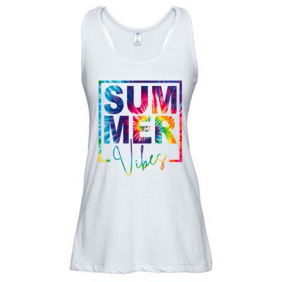 Summer Vibes Tie Dye Vacation Gift Ladies Essential Flowy Tank