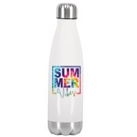 Summer Vibes Tie Dye Vacation Gift Stainless Steel Insulated Water Bottle