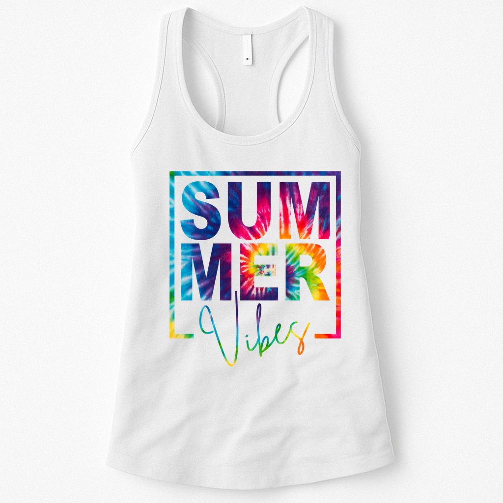 Summer Vibes Tie Dye Vacation Gift Womens Tank Top