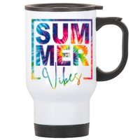 Summer Vibes Tie Dye Vacation Gift Stainless Steel Travel Mug