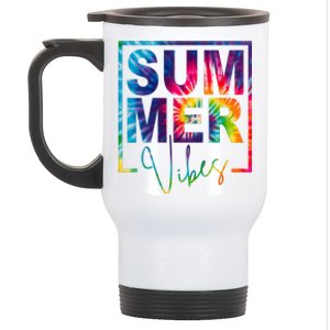 Summer Vibes Tie Dye Vacation Gift Stainless Steel Travel Mug