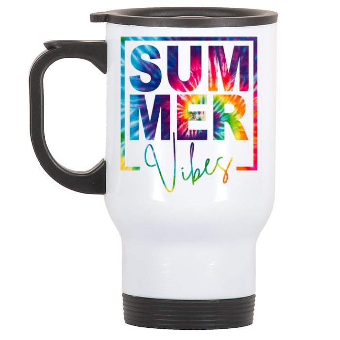 Summer Vibes Tie Dye Vacation Gift Stainless Steel Travel Mug