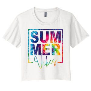 Summer Vibes Tie Dye Vacation Gift Women's Crop Top Tee