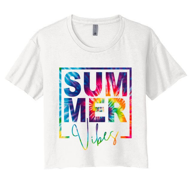 Summer Vibes Tie Dye Vacation Gift Crop Top