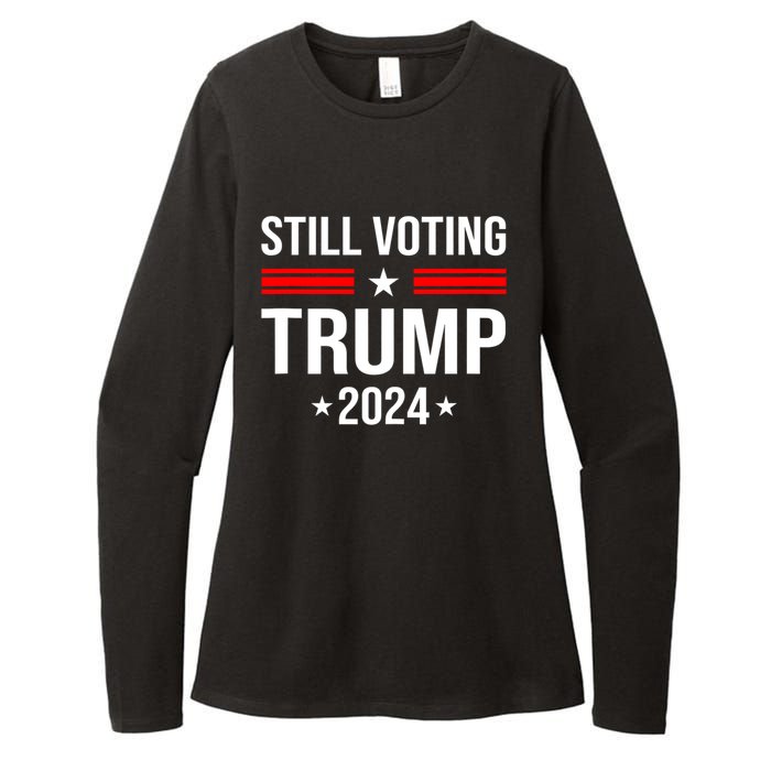 Still Voting Trump 2024 Patriotic American Flag Womens CVC Long Sleeve Shirt