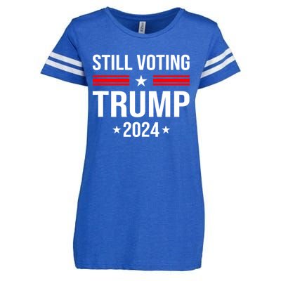 Still Voting Trump 2024 Patriotic American Flag Enza Ladies Jersey Football T-Shirt