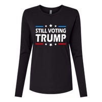 Still Voting Trump 2024 Patriotic American Flag Womens Cotton Relaxed Long Sleeve T-Shirt