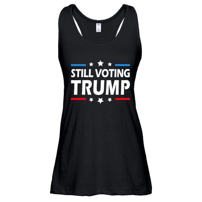 Still Voting Trump 2024 Patriotic American Flag Ladies Essential Flowy Tank