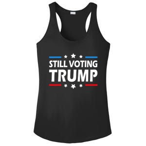 Still Voting Trump 2024 Patriotic American Flag Ladies PosiCharge Competitor Racerback Tank