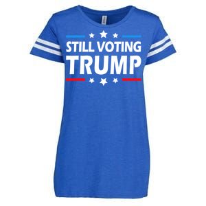 Still Voting Trump 2024 Patriotic American Flag Enza Ladies Jersey Football T-Shirt