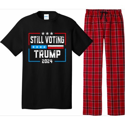 Still Voting Trump 2024 Patriotic American Flag Pajama Set