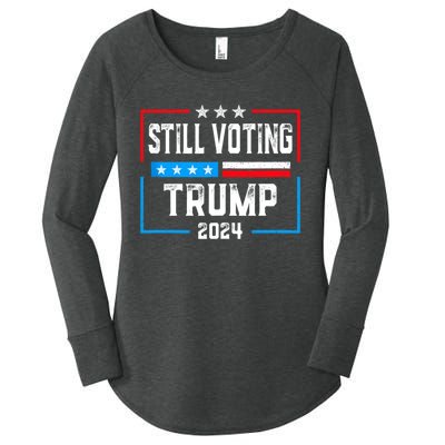 Still Voting Trump 2024 Patriotic American Flag Women's Perfect Tri Tunic Long Sleeve Shirt