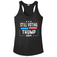 Still Voting Trump 2024 Patriotic American Flag Ladies PosiCharge Competitor Racerback Tank